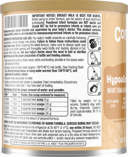 Comforts™ Hypoallergenic Infant Formula Powder with Iron Perspective: left