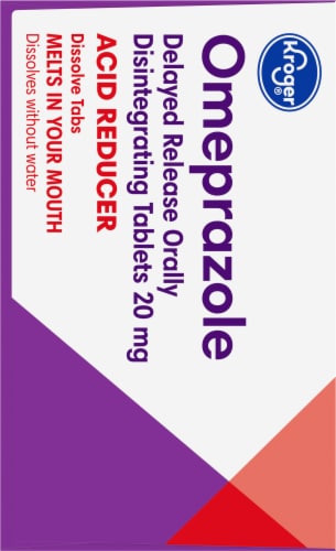 Kroger® Omeprazole Strawberry Flavor 20 mg Acid Reducer Tablets Perspective: left