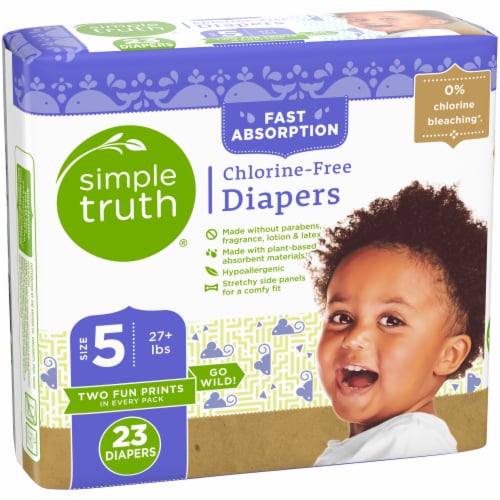 Simple Truth® Chlorine Free Diapers Size 5 (27+ lbs) Perspective: left