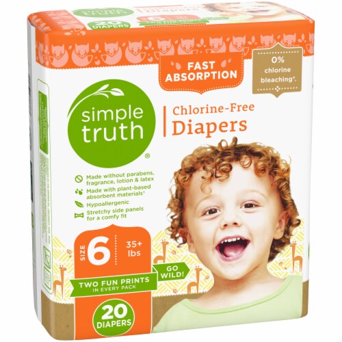 Simple Truth® Chlorine Free Diapers Size 6 (35+ lbs) Perspective: left