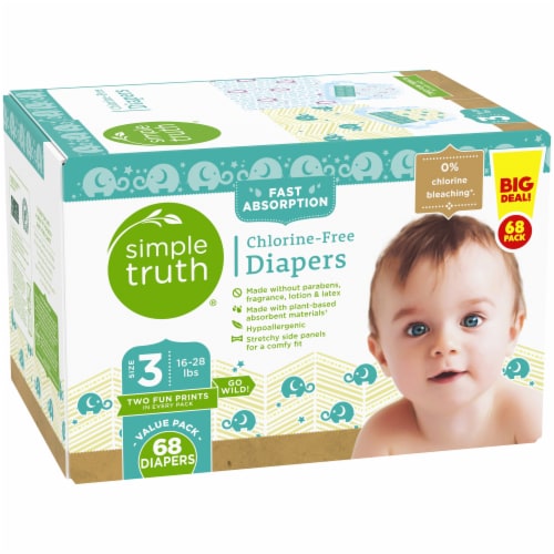Simple Truth® Chlorine Free Diapers Size 3 (16-28 lbs) BIG DEAL! Perspective: left