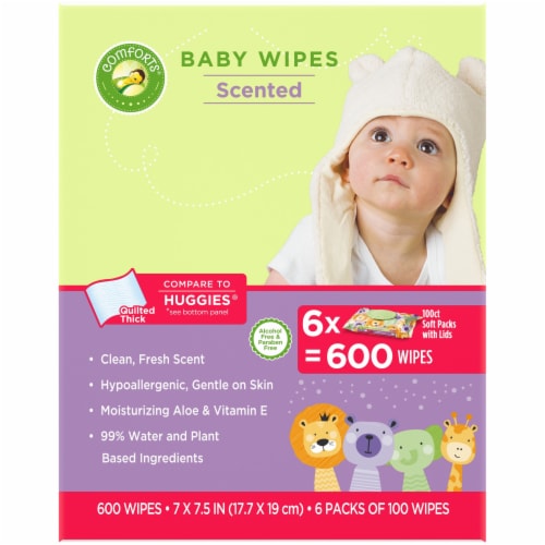 Comforts® Clean & Fresh Scent Baby Wipes Flip-Top Packs Perspective: left