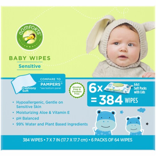 Comforts™ Sensitive Baby Wipes Flip-Top Packs Perspective: left