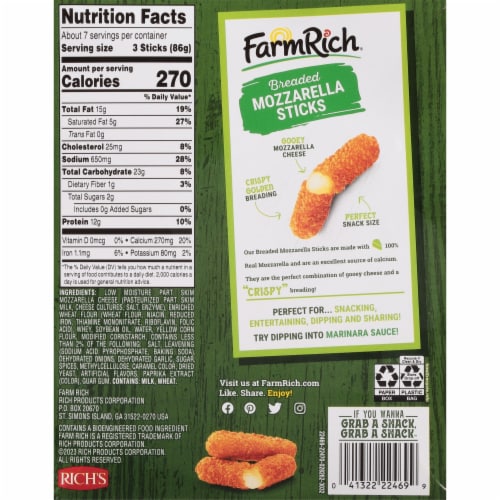 Farm Rich® Mozzarella Sticks Perspective: left
