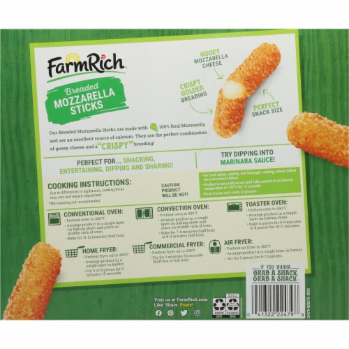 Farm Rich Breaded Mozzarella Cheese Sticks Perspective: left