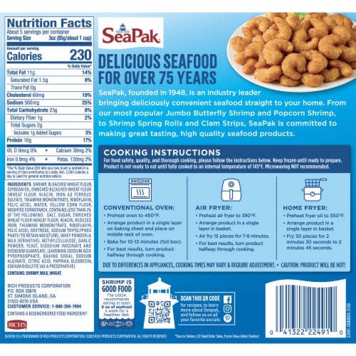 SeaPak Popcorn Shrimp Perspective: left