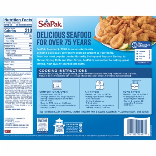 SeaPak Crispy Breaded Butterfly Shrimp Perspective: left