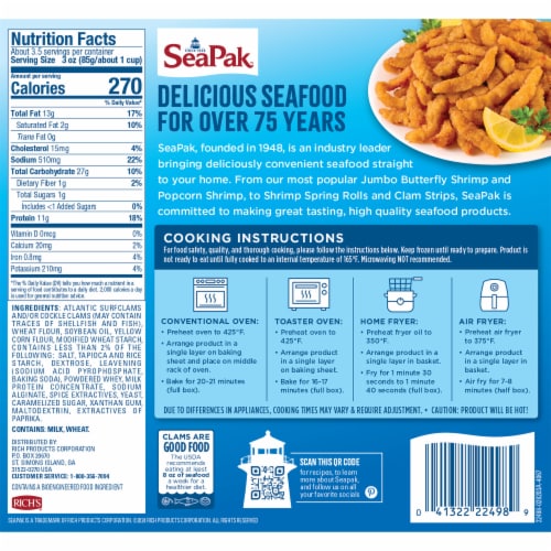 SeaPak Crunchy Breaded Clam Strips Perspective: left