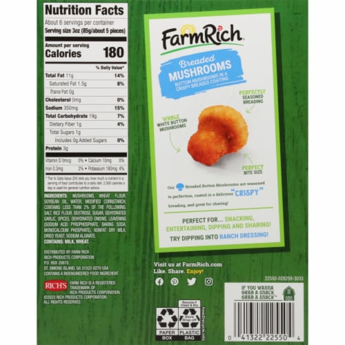 Farm Rich Crispy Breaded Mushrooms Perspective: left