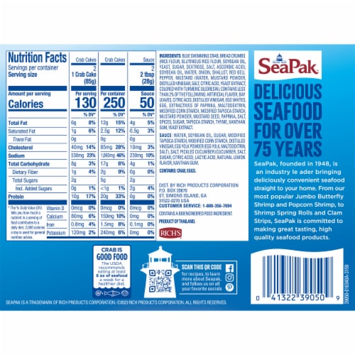 SeaPak Maryland Style Crab Cakes Perspective: left