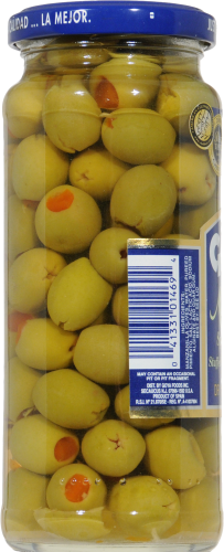 Goya Manzanilla Spanish Olives Stuffed with Minced Pimientos Perspective: left