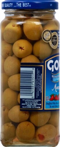 Goya Reduced Sodium Manzanilla Spanish Stuffed Olives Perspective: left