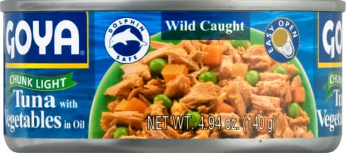 Goya Chunk Light Tuna with Vegetables in Oil Perspective: left