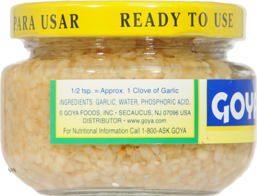 Goya Minced Garlic Perspective: left