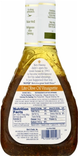 Ken's Steak House® Light Olive Oil Vinaigrette Salad Dressing Perspective: left