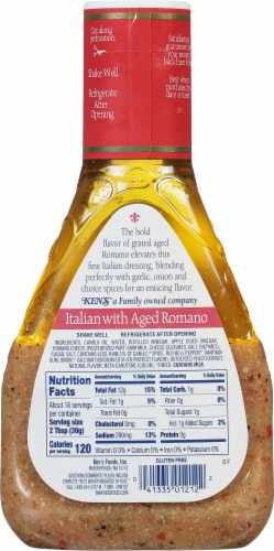 Ken's Steak House Italian with Aged Romano Salad Dressing & Marinade Perspective: left