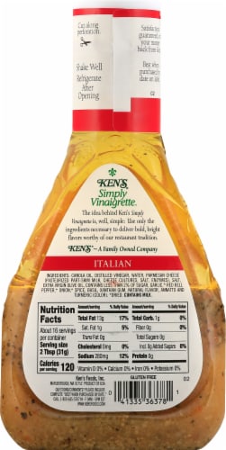 Ken's Steak House Simply Vinaigrette Italian Salad Dressing Perspective: left