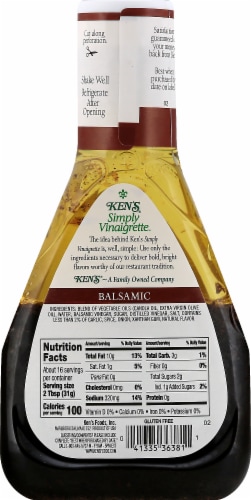 Ken's Steak House Simply Vinaigrette Balsamic Salad Dressing Perspective: left