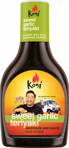 Kogi Sweet Garlic Teriyaki Marinade and Sauce Perspective: left