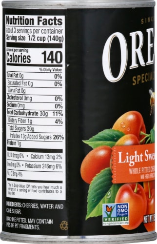 Oregon Fruit Products Pitted Royal Anne Heavy Syrup Canned Cherries Perspective: left