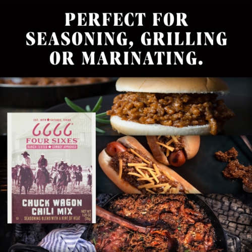 Four Sixes Chuck Wagon Chili Mix Seasoning Blend Perspective: left