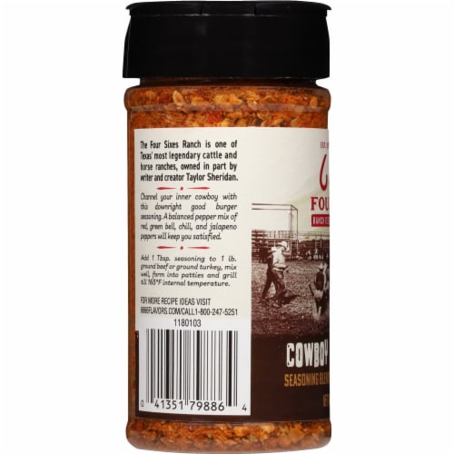 Four Sixes™ Cowboy Camp Burger Seasoning Blend Perspective: left