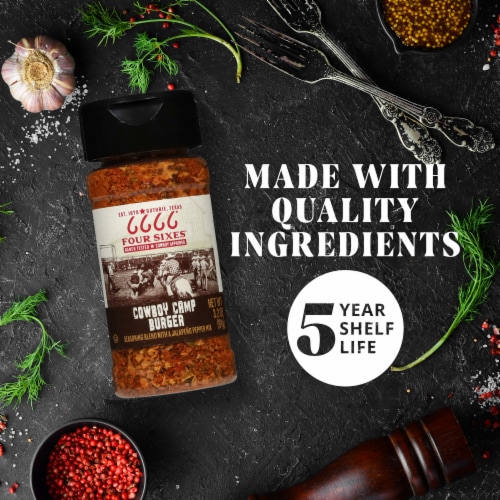6666 4 Sixes Cowboy Camp All-Purpose Burger Seasoning Blend Perspective: left