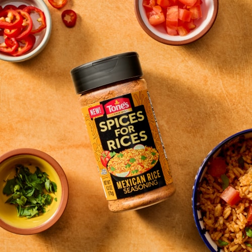 Tone's Spices for Rices Mexican Rice Seasoning Perspective: left