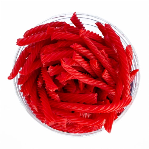 Red Vines Bulk Jar Original Red Licorice Candy Twists Perspective: left