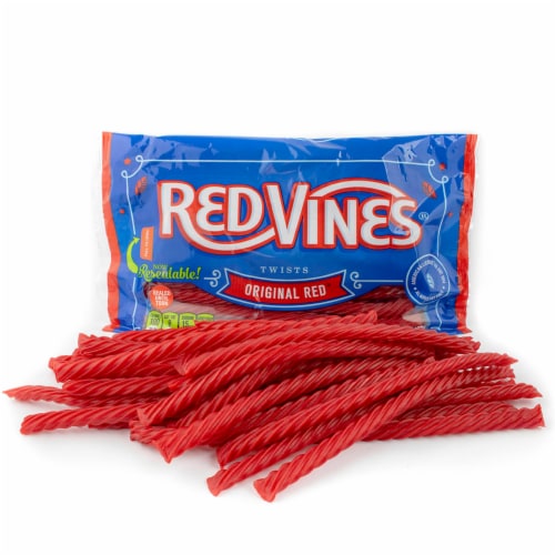 Red Vines Original Red Licorice Candy Twists Perspective: left