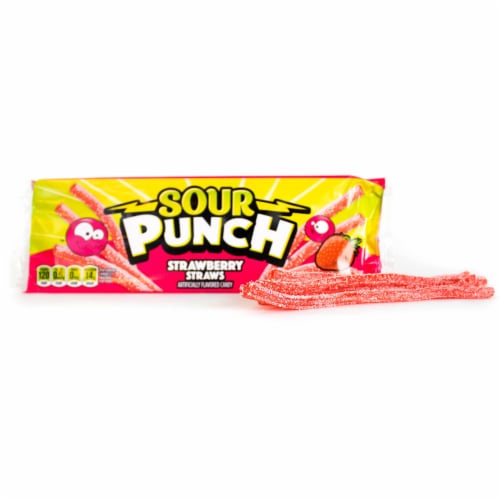 Sour Punch King Size Tray Strawberry Candy Straws Perspective: left