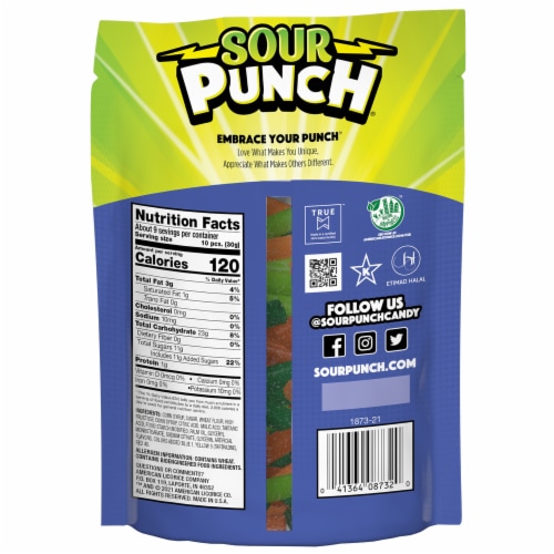 Sour Punch Share Size Assorted Flavors Candy Bites Perspective: left