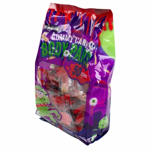 Frankford® Gummy Body Parts Stand Up Candy Bag Perspective: left