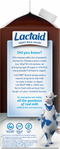 Lactaid® 100% Lactose Free Chocolate Whole Milk Perspective: left