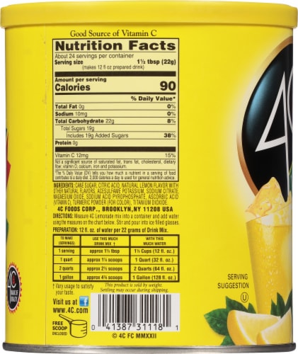 4C® Lemonade Mix Perspective: left