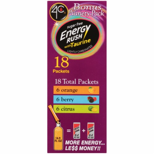 4C Energy Rush with Taurine Drink Mix Perspective: left