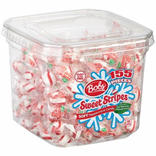 Bob's® Holiday Sweet Stripes Soft Peppermint Candy Perspective: left