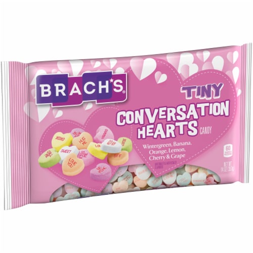 Brach's Tiny Conversation Hearts Valentine Candy Perspective: left