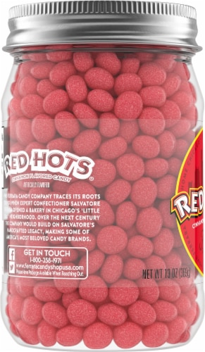 Red Hots® Cinnamon Flavored Candy Jar Perspective: left