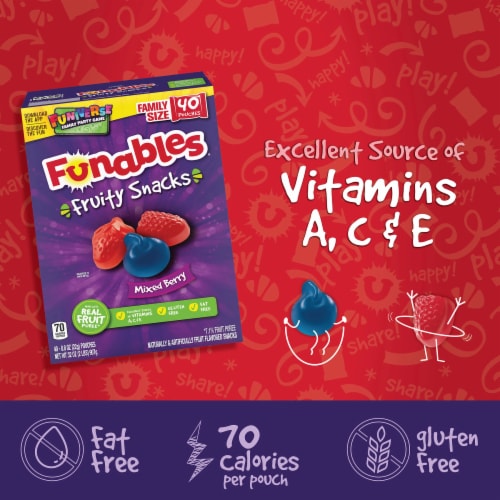 Funables™ Mixed Berry Fruit Snack Pouches Perspective: left