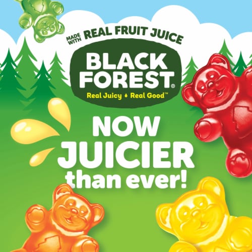 Black Forest Gummy Fruit Flavor Bears Resealable Bag Perspective: left
