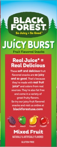 Black Forest® Juicy Burst Mixed Fruit Snacks Perspective: left