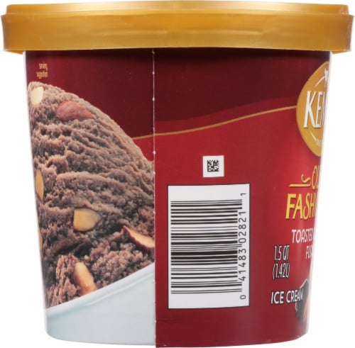 Kemps® Old Fashioned Toasted Almond Fudge Ice Cream Tub Perspective: left