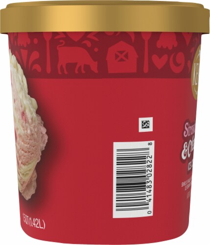 Kemps® Old Fashioned Strawberry & Crème Ice Cream Tub Perspective: left