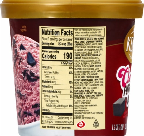 Kemps® Old Fashioned Cherry Fudge Chunk Ice Cream Perspective: left