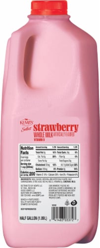 Kemps Select Whole Strawberry Milk Perspective: left