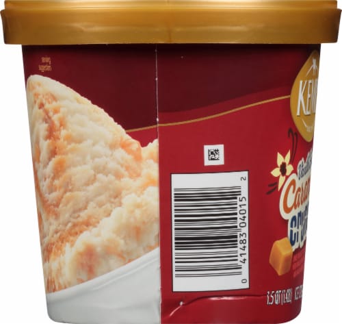 Kemps Vanilla Bean Caramel Crunch Ice Cream Tub Perspective: left