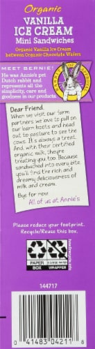 Annie's™ Organic Vanilla Ice Cream Mini Sandwiches Perspective: left