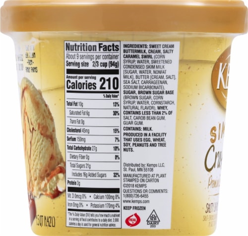 Kemps® Simply Crafted Salty Caramel Swirl Premium Ice Cream Perspective: left