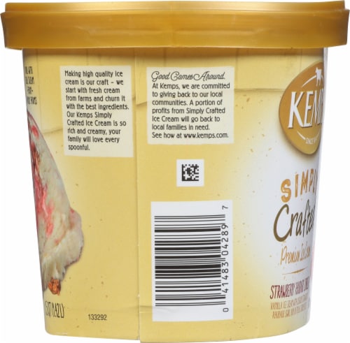 Kemps® Simply Crafted Strawberry Rhubarb Cobbler Ice Cream Tub Perspective: left